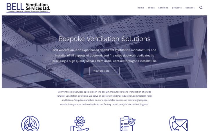 Screenshot of bellventilation.co.uk