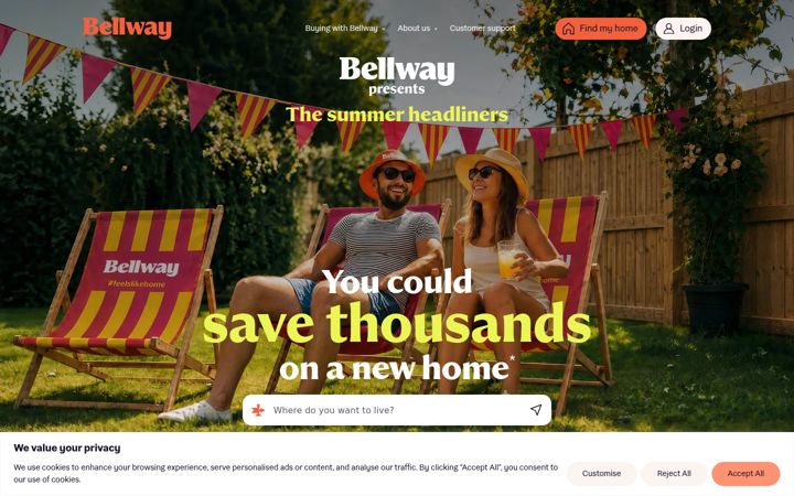 Screenshot ta' bellway.co.uk