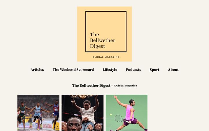 Snímek obrazovky bellwetherdigest.co.za