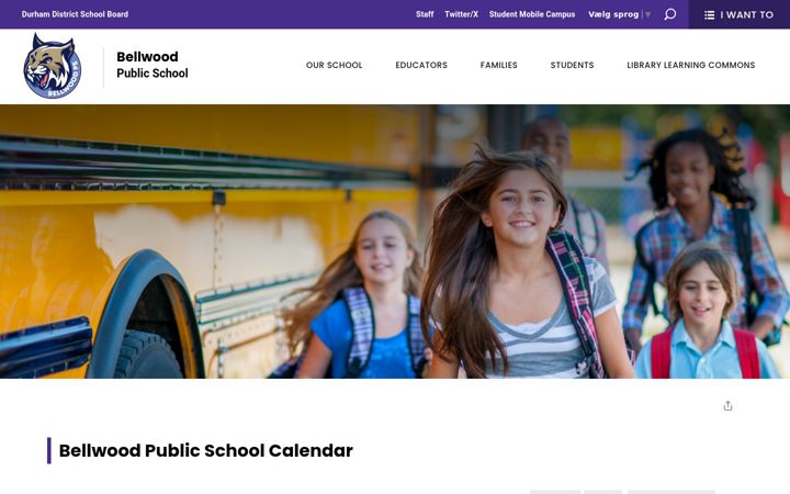 Screenshot of bellwood-calendar.ddsb.ca