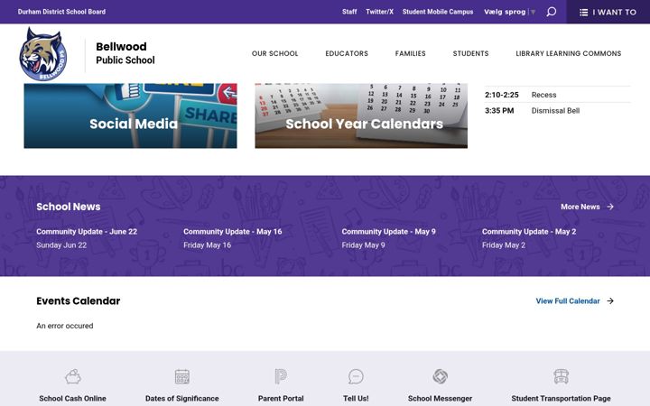 Screenshot of bellwood.ddsb.ca