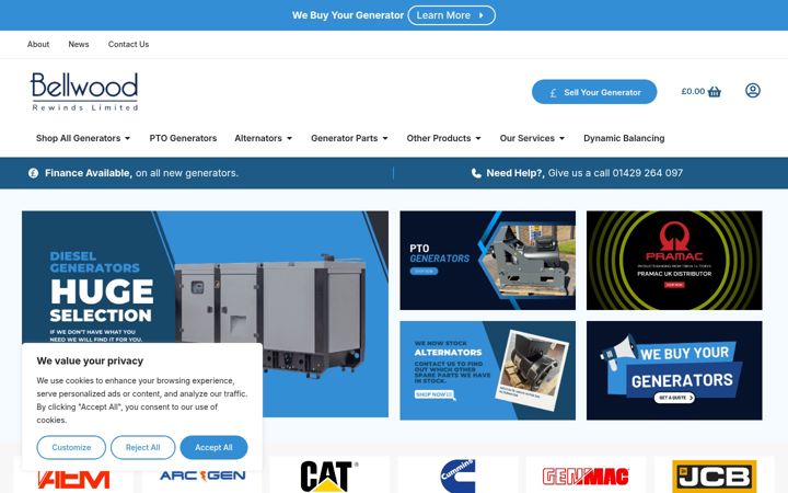 Screenshot of bellwoodrewinds.co.uk