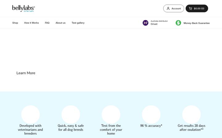 Screenshot of belly-labs.com.au