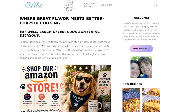 Screenshot of bellylaughliving.com