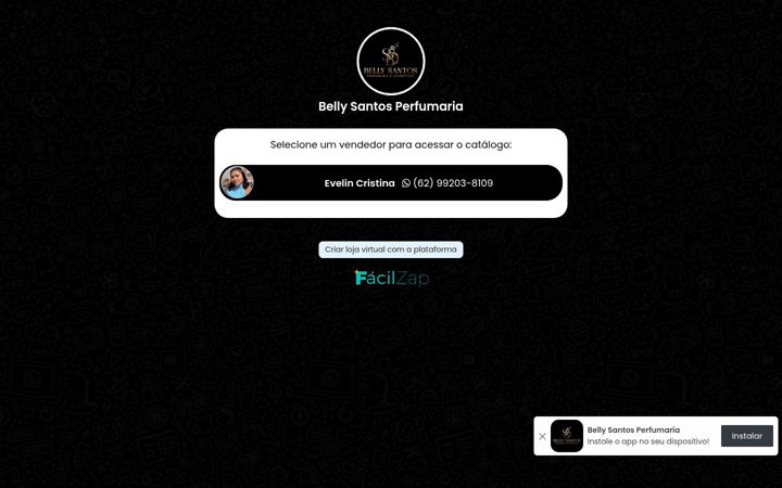 Screenshot of bellysantisperfumaria.com.br