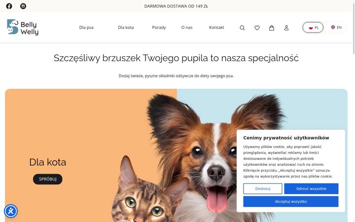 Snimka zaslona za bellywelly.eu