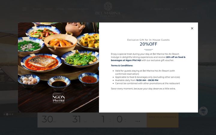 Screenshot of belmarinahoian.com