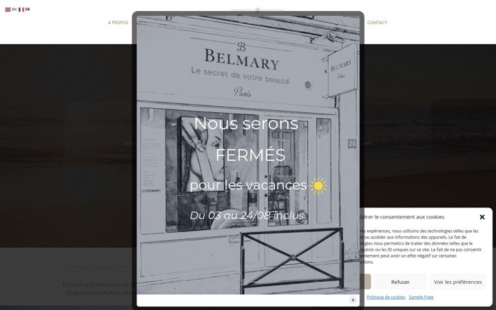 Snímek obrazovky belmaryparis.fr