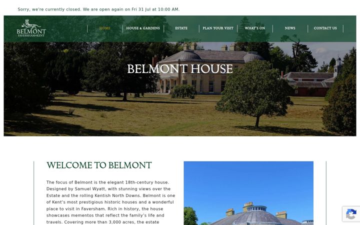 Screenshot of belmont-house.org