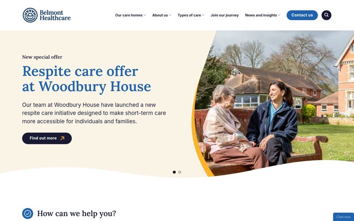 Screenshot of belmonthealthcare.co.uk