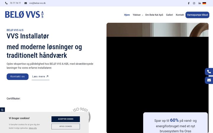 Screenshot of beloe-vvs.dk