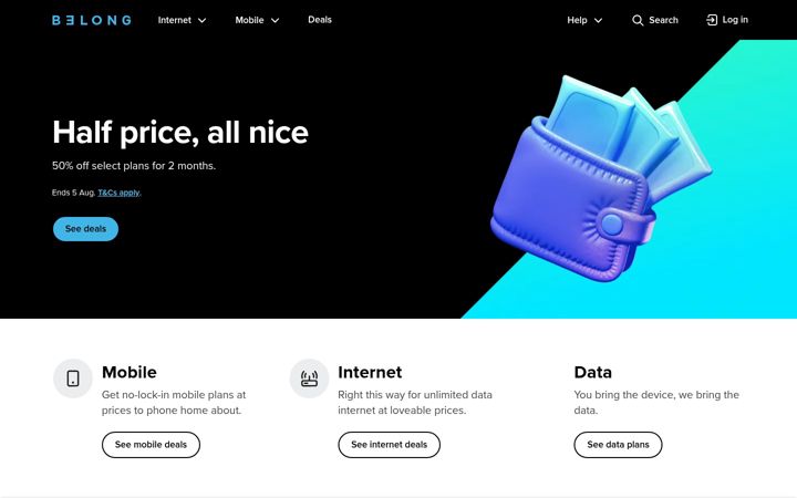 Screenshot of belong.com.au