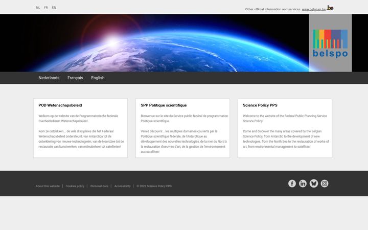 Screenshot of belspo.be