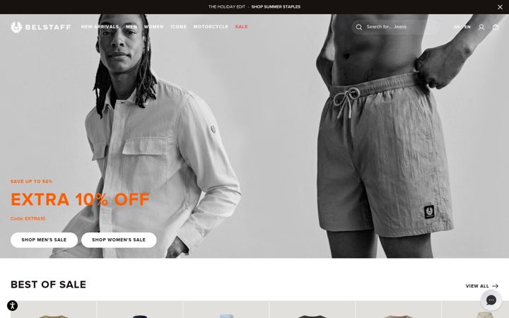Screenshot of belstaff.com