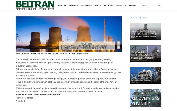 Ekrano kopija beltrantechnologies.com