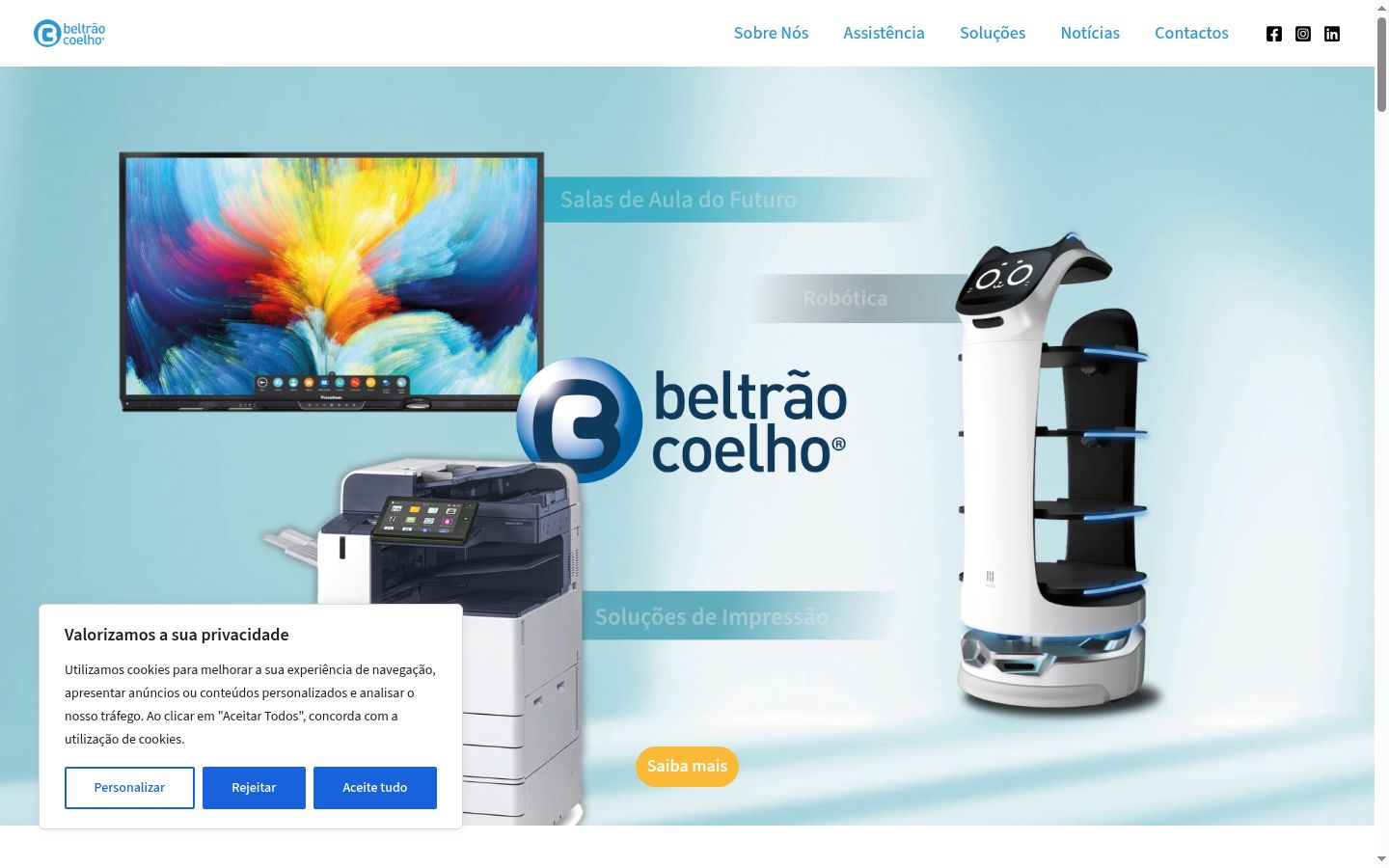 Screenshot of the consent banner shown before any interaction