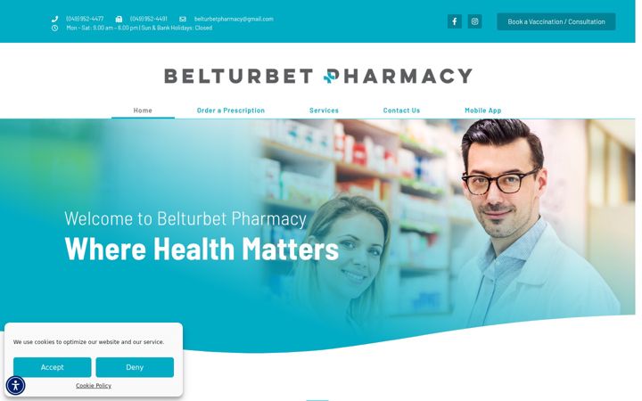 Screenshot of belturbetpharmacy.ie