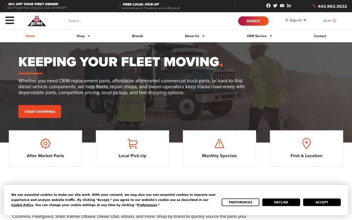 Screenshot di beltwaytruckparts.com