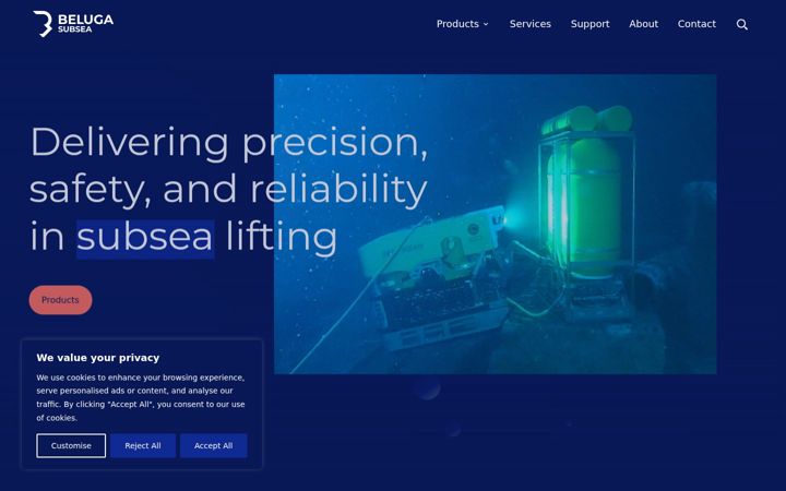 Screenshot of belugasubsea.no