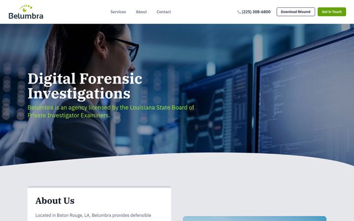Screenshot of belumbra.com