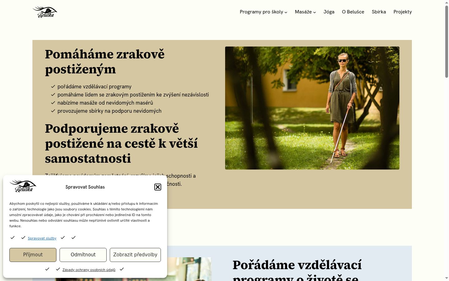 Sutikimo reklamjuostės, rodytos prieš bet kokią sąveiką, ekrano kopija