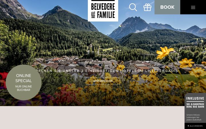 Screenshot of belvedere-hotelfamilie.ch