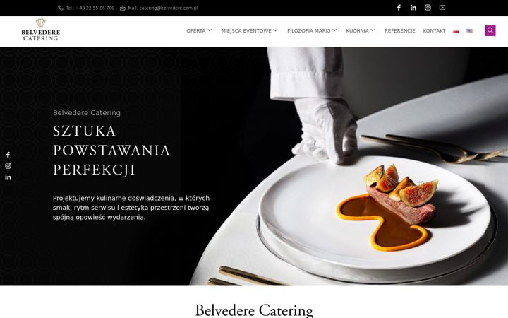 Captura de ecrã de belvederecatering.pl