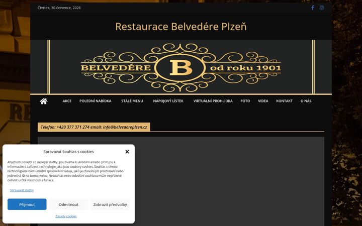 Screenshot of belvedereplzen.cz