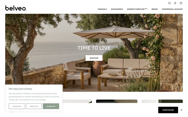 Screenshot of belveo.co.uk