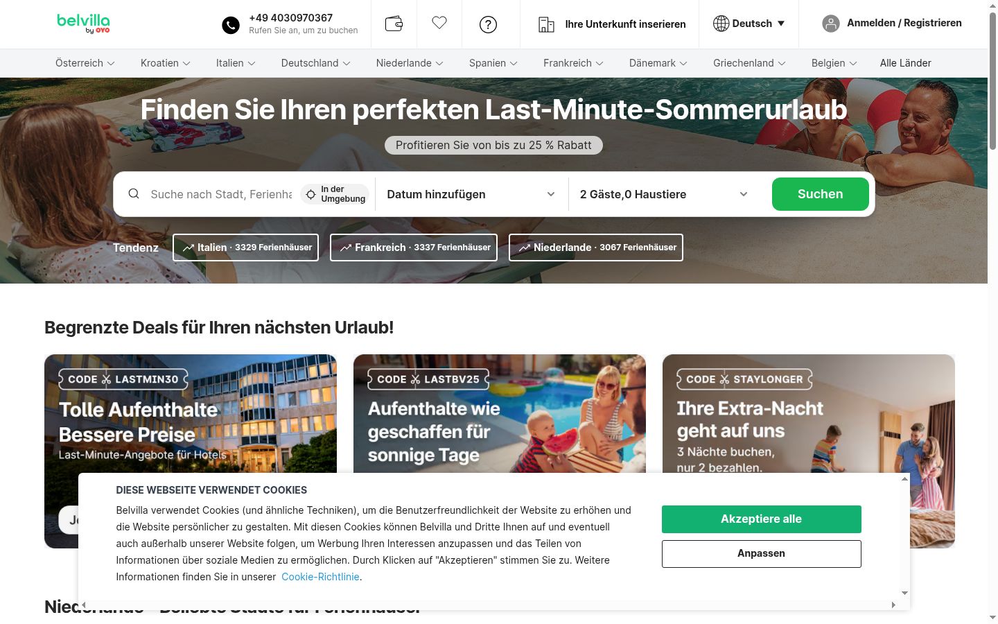 Skjermbilde av samtykkebanneret slik det vises før noen interaksjon