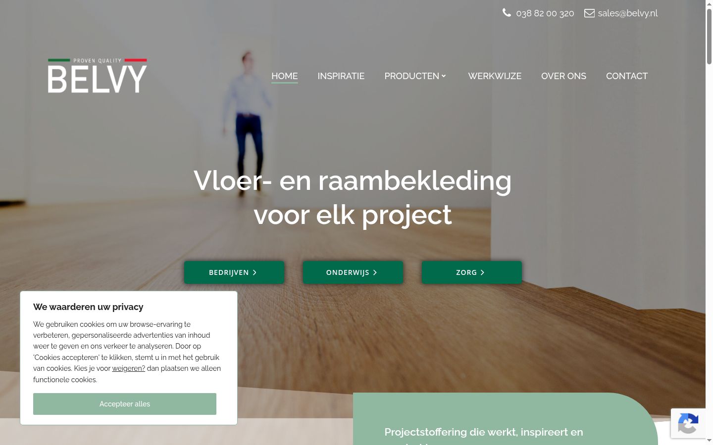 Screenshot van de toestemmingsbanner zoals getoond vóór enige interactie