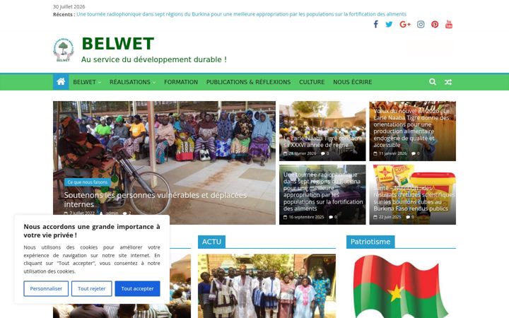 Captura de pantalla de belwet.org