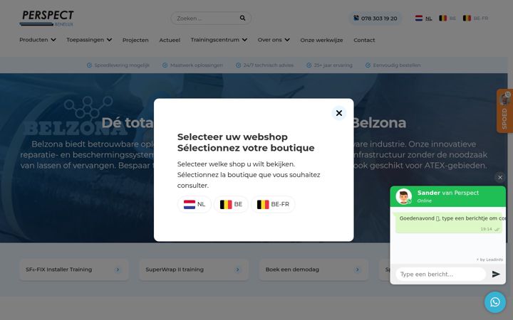 Zrzut ekranu belzona.nl