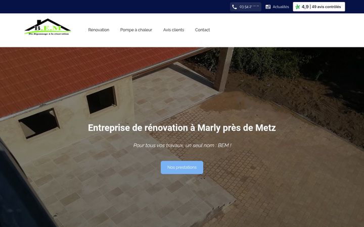 Screenshot of bem-renovation.fr