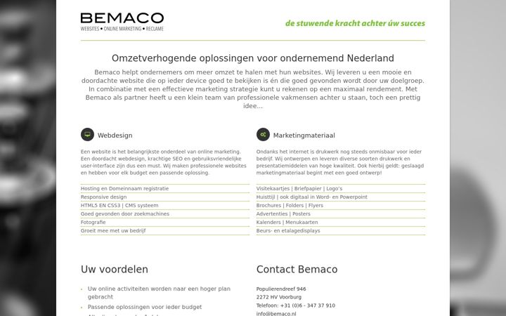 Screenshot of bemaco.nl