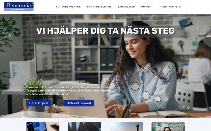 Snimka zaslona za bemannia.se