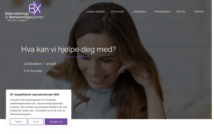 Screenshot of bemanningsxperten.no