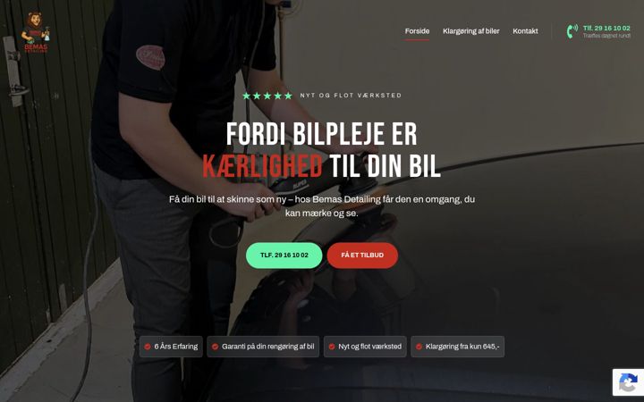Screenshot of bemasdetailing.dk