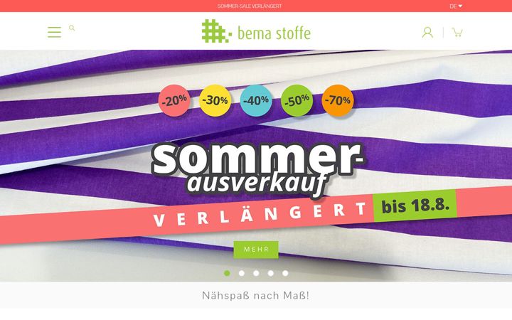 Screenshot of bemastoffe.de
