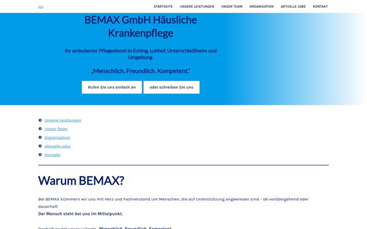 Screenshot of bemax-eching.de