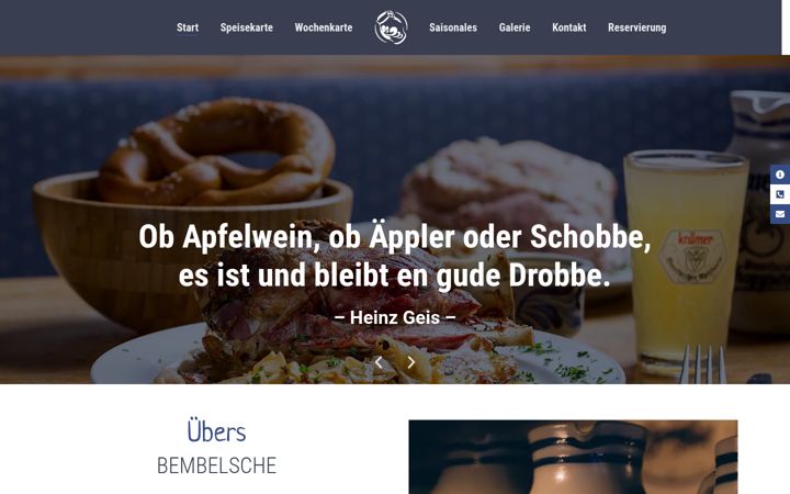 Zrzut ekranu bembelsche-restaurant.de
