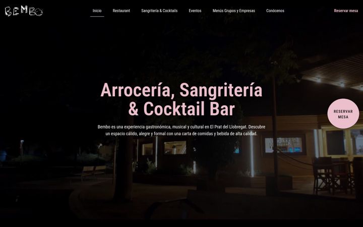 Kuvakaappaus sivustosta bemborestaurant.es
