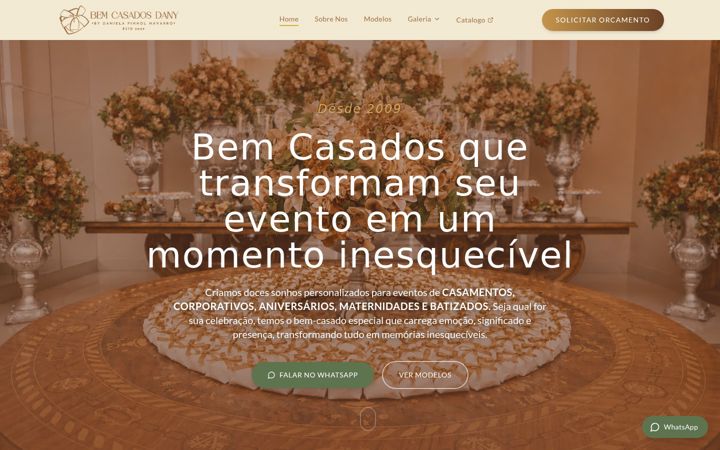 Screenshot of bemcasadosdany.com.br