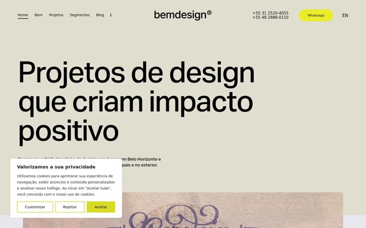 Ekraanipilt saidist bemdesign.com.br