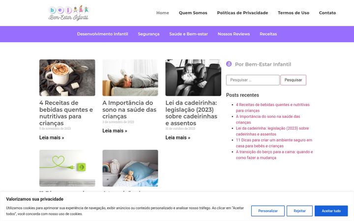 Ekraanipilt saidist bemestarinfantil.com.br