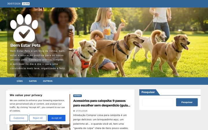 Screenshot of bemestarpets.com.br