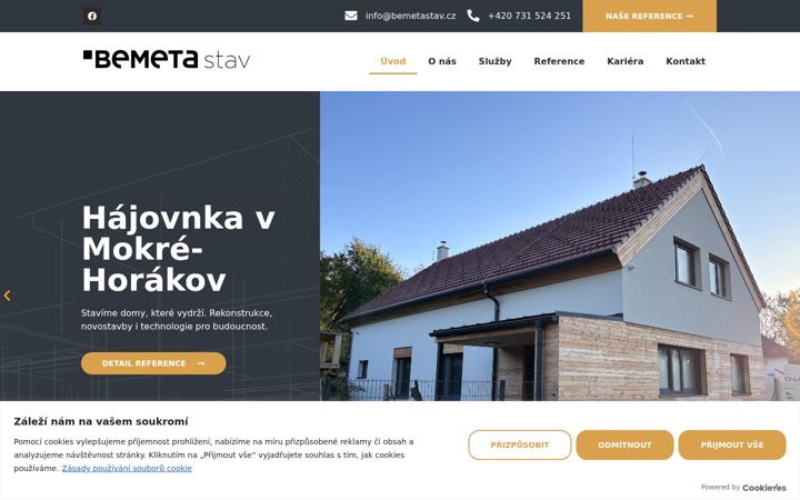 Captură de ecran a bemetastav.cz