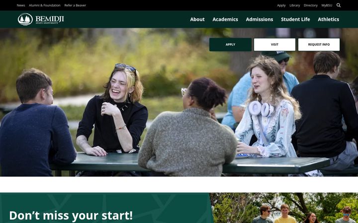 Screenshot of bemidjistate.edu