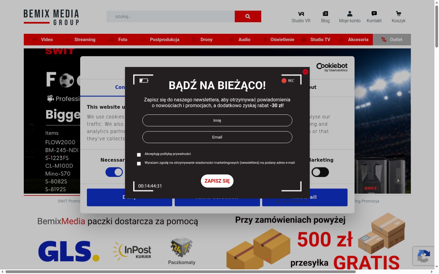Screenshot of the consent banner shown before any interaction