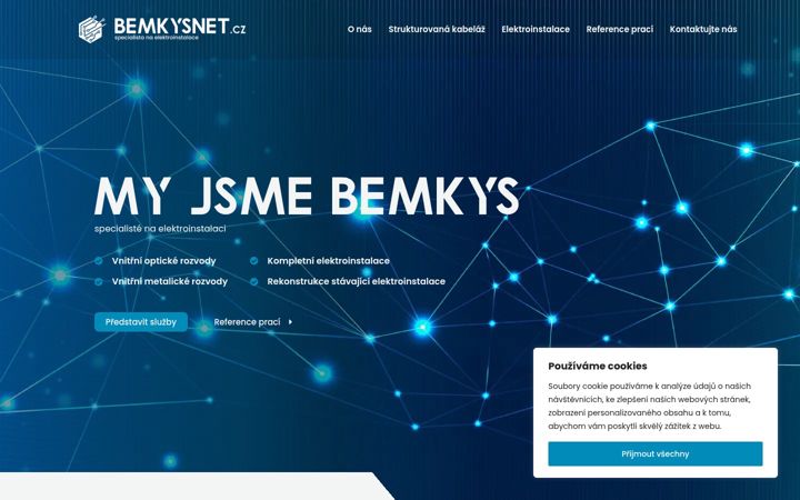 Captură de ecran a bemkysnet.cz